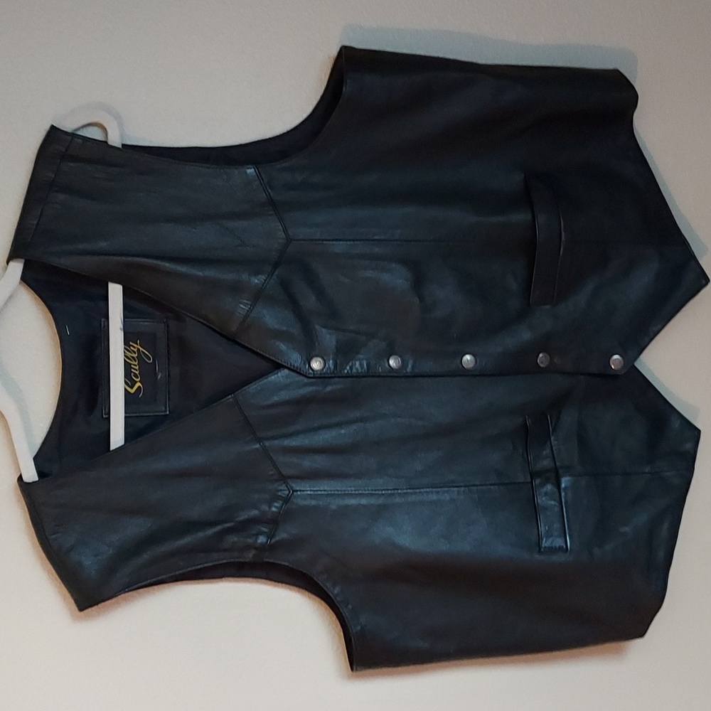 Scully Leather Black Vest Size XXL